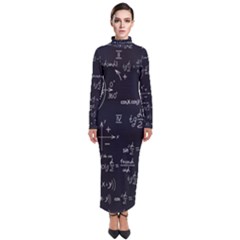 Mathematical-seamless-pattern-with-geometric-shapes-formulas Turtleneck Maxi Dress by Simbadda