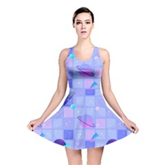 Seamless-pattern-pastel-galaxy-future Reversible Skater Dress by Simbadda