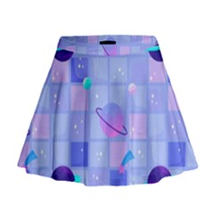 Seamless-pattern-pastel-galaxy-future Mini Flare Skirt by Simbadda