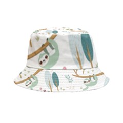 Pattern-sloth-woodland Inside Out Bucket Hat by Simbadda