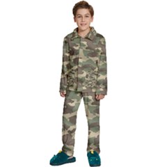 Camouflage Design Kids  Long Sleeve Velvet Pajamas Set by Excel