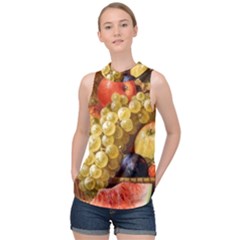 Fruits High Neck Satin Top by Excel