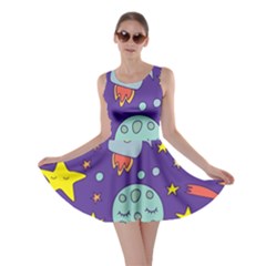 Card-with-lovely-planets Skater Dress by Simbadda