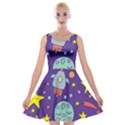 Card-with-lovely-planets Velvet Skater Dress View1