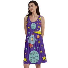 Card-with-lovely-planets Classic Skater Dress by Simbadda