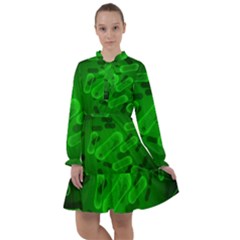 Green-rod-shaped-bacteria All Frills Chiffon Dress by Simbadda