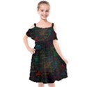 Mathematical-colorful-formulas-drawn-by-hand-black-chalkboard Kids  Cut Out Shoulders Chiffon Dress View1