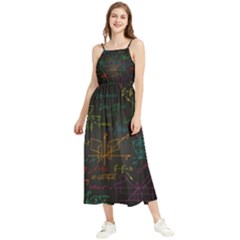 Mathematical-colorful-formulas-drawn-by-hand-black-chalkboard Boho Sleeveless Summer Dress by Simbadda