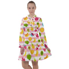 Tropical-fruits-berries-seamless-pattern All Frills Chiffon Dress by Simbadda