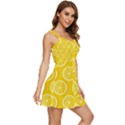 Lemon-fruits-slice-seamless-pattern Ruffle Edge Bra Cup Chiffon Mini Dress View3