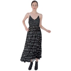 Math-equations-formulas-pattern Tie Back Maxi Dress by Simbadda