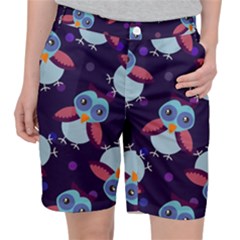 Owl-pattern-background Women s Pocket Shorts by Simbadda