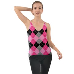 Seamless-argyle-pattern Chiffon Cami by Simbadda