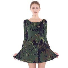 Military-background-grunge---- Long Sleeve Velvet Skater Dress by Simbadda