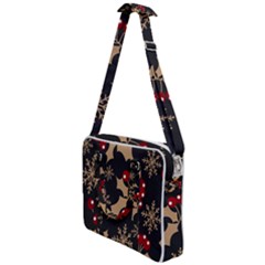 Christmas-pattern-with-snowflakes-berries Cross Body Office Bag by Simbadda