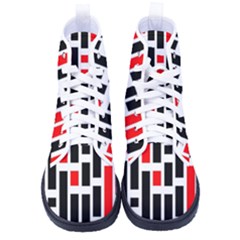 Background Geometric Pattern Men s High-top Canvas Sneakers by Grandong