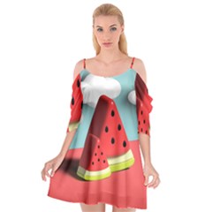 Strawberries Fruit Cutout Spaghetti Strap Chiffon Dress by Grandong