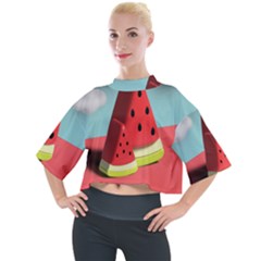 Strawberries Fruit Mock Neck Tee by Grandong