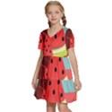 Strawberries Fruit Kids  Short Sleeve Tiered Mini Dress View2