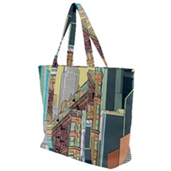 Building Urban Architecture Tower Zip Up Canvas Bag by Grandong