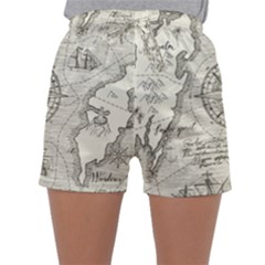 Vintage World Map Antique Sleepwear Shorts by Proyonanggan