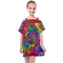 Color Spiral Kids  One Piece Chiffon Dress by Proyonanggan