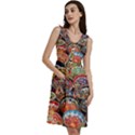 Art Background Bowl Ceramic Color Sleeveless Dress With Pocket View3