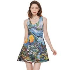 Colorful Aquatic Life Wall Mural Inside Out Reversible Sleeveless Dress by Proyonanggan