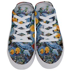 Colorful Aquatic Life Wall Mural Half Slippers by Proyonanggan