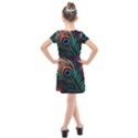 Peacock Feathers Nature Feather Pattern Kids  Cross Web Dress View2