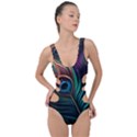 Peacock Feathers Nature Feather Pattern Side Cut Out Swimsuit View1