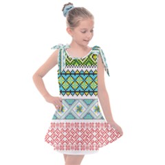 Ukraine Ornament Pattern Symbolism Geometric Kids  Tie Up Tunic Dress by pakminggu