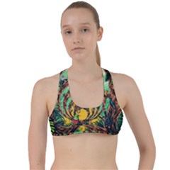 Monkey Tiger Bird Parrot Forest Jungle Style Criss Cross Racerback Sports Bra by Grandong