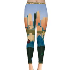 City Buildings Urban Dawn Inside Out Leggings by Bangk1t