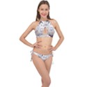 Cute Cats Seamless Pattern Cross Front Halter Bikini Set View1