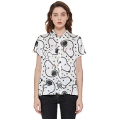 Dog Pattern Short Sleeve Pocket Shirt by Bangk1t