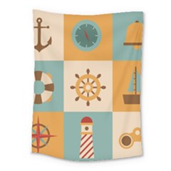 Nautical Elements Collection Medium Tapestry by Bangk1t