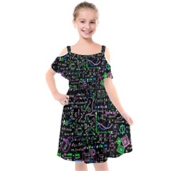 Math Linear Mathematics Education Circle Background Kids  Cut Out Shoulders Chiffon Dress by Bangk1t