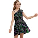 Math Linear Mathematics Education Circle Background Kids  One Shoulder Party Dress View2