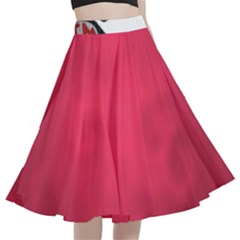 Amaranth Turbulance Cameurut A-line Full Circle Midi Skirt With Pocket by imanmulyana