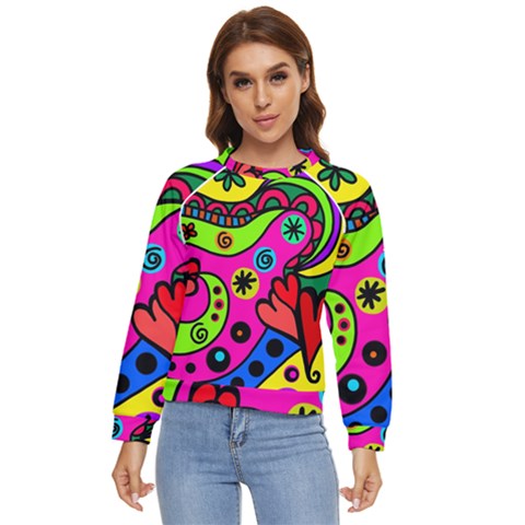 Seamless Doodle Women s Long Sleeve Raglan Tee by Bangk1t