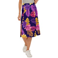 Tropical Pattern Midi Panel Skirt by Bangk1t