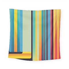 Colorful Rainbow Striped Pattern Stripes Background Square Tapestry (small) by Bangk1t