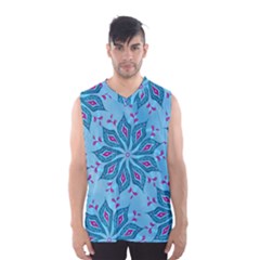 Flower Template Mandala Nature Blue Sketch Drawing Men s Basketball Tank Top by Bangk1t