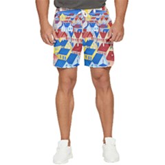 City Houses Cute Drawing Landscape Village Men s Runner Shorts by Bangk1t