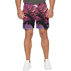 Trees Silhouette Sky Clouds Sunset Men s Runner Shorts by Bangk1t