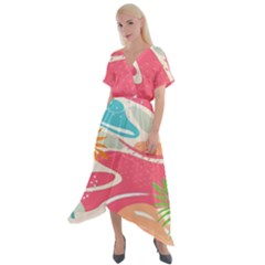 Vector Art At Vecteezy Aesthetic Abstract Cross Front Sharkbite Hem Maxi Dress by Amaryn4rt