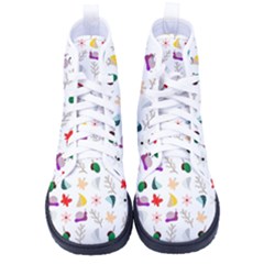 Snail Butterfly Pattern Seamless Women s High-top Canvas Sneakers by Amaryn4rt