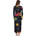 Seamless Pattern Space Long Sleeve Longline Maxi Dress View4