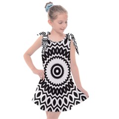 Circular Concentric Radial Symmetry Abstract Kids  Tie Up Tunic Dress by pakminggu